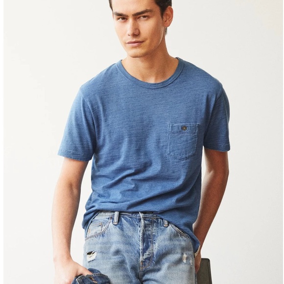 NWT Todd Snyder M or XXL BLEACHED INDIGO SLUB POCKET TEE - Picture 14 of 14